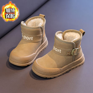 Boys fleece-lined thickened snow boots 2025 Winter New Non-Slip Soft Sole Cotton Boots Warm Girls Short Boots for Small Medium and Large Children