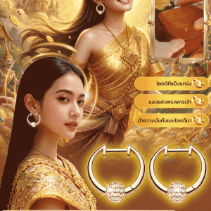 [เงินทองไหลมาเทมา] ต่างหูแต่งลูกปัดนำโชค