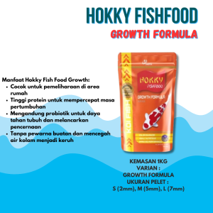 HOKKY PAKAN IKAN KOI PREMIUM GROWTH FORMULA WHEAT GERM COLOR ENHANCER 1KG 3MM 5MM 7MM