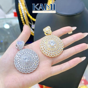 {loại1} Mặt dây chuyền đá baguet cz nhân tạo siêu sáng xoáy lớn đầu xoàn Kami trang sức sỉ MXG78