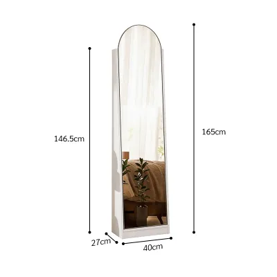 Hidden Multi-layer Storage Cabinet Floor-standing Full Body Mirror Modern Dressing Mirror Home Bedroom Furniture