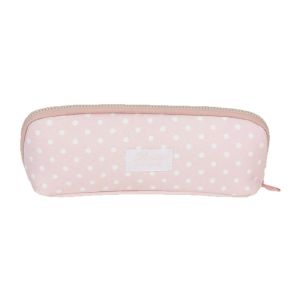 LIWU Nút bấm đôi Hộp đựng bút chì Dung lượng lớn Chấm bi hồng Túi đựng văn phòng phẩm Di động Túi đựng bút Quà tặng