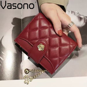 Vasono Genuine Goat Leather Women Short Wallet Card Holder