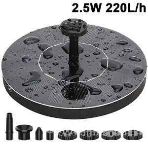 Round Solar Powered Garden Pool Fish Tank Bird Bath Float Water Fountain Pump : COD