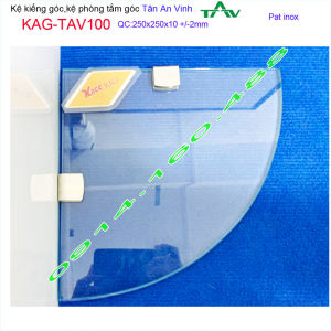 Kệ kính Tân An Vinh 25x25cm KAG-TAV100 kệ kiếng góc 1 tầng không rào thiết kế đẹp dễ vệ sinh tiện sử dụng