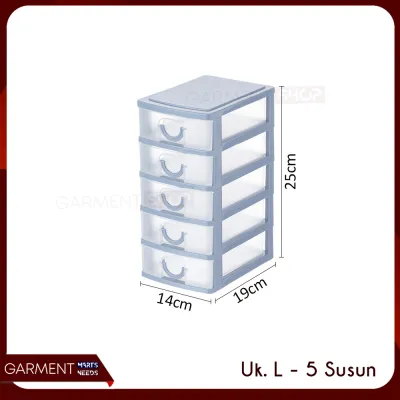Laci Plastik 4 5 Susun Rak Meja Kosmetik Tempat Stationery Organizer Penyimpanan Laci Mini Tarik Serbaguna