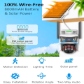 V380 Pro Dual Lens Solar CCTV Camera Connect Cellphone 4G HD IP Security  Camera Wireless Outdoor waterproof 360 Rotation Motion Detect Infrared Night Vision With Two-Way Voice Audio Surveillance Camera. 