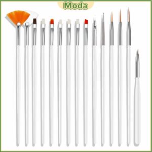 Moda Professional Nail Art Design Painting Set 15 pcs Acrylic Oil Watercolors Artist Paint Brushes