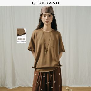 Giordano Women Twistable hem short sleeve tee Free Shipping 18326909