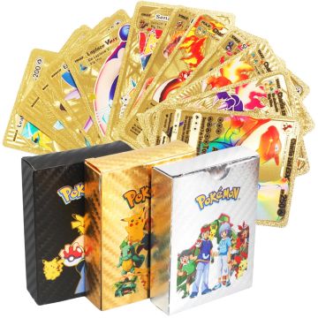 55pc gold pokemon cards Golden Pokemon Card  55 Rare Foil VMAX GX EX Set  TCG Cardify