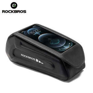 ROCKBROS Bicycle Front Tube Bag 1.7L Touch Scren Cycling Front Frame Bag Adjustable Straps Reflective MTB Road Bike Phone Bag