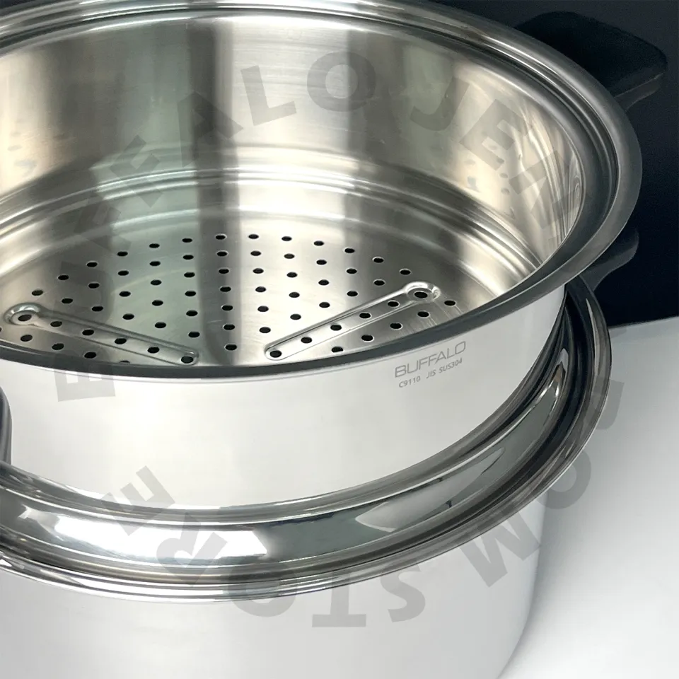 Buffalo 26cm YADENG Series Stainless Steel 316 Double Layer Stock Pot with Steamer Rack and High Rack 316 Lazada Singapore