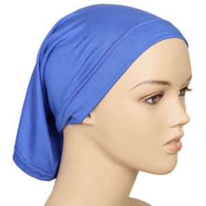 Jifang Daily Plain Muslim Headscarf Inner Hijab Caps Wraps Women Islamic Under Scarf Ninja Scarf Ramadan Stretch Cotton Bonnet WJ283