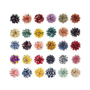 Elastic Pet Collar Floral Embellishment 8Cm Handmade Cloth Flower Multicolored Detachable Accessory