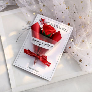 Dried Flowers Greeting Card Romantic Gift Bouquet Card Blessing Post Card Stars Blessing Card