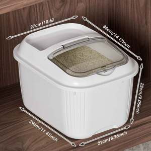 กล่องถนอมอาหารข้าวภาชนะบรรจุอาหารที่เก็บอาหารแห้งตู้อาหารสัตว์เลี้ยงเครื่องจ่ายธัญพืชใช้งานง่ายภาชนะมือถือ