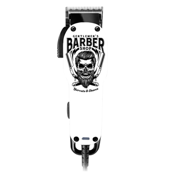 Ubeator 2550 Hair Clipper Black Skull White Rechagerable USB Salon ...