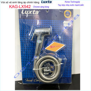 Vòi xịt vệ sinh Luxta KAG-LX542 dây xịt rửa nhà tắm màu Crome nước mạnh nhấn êm sử dụng tốt