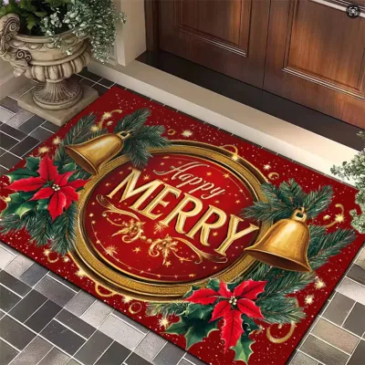 Merry Christmas Quick Drying Doormat Christmas Carpet Bath Mat Decorations For Home 60x40cm