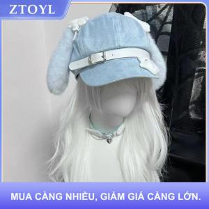 【ZTOYL】 Gothic Lolita Beret Kawaii Hat Punk Xương Dài Tai Puppy Hat Cho Phụ Nữ Cô Gái Cosplay Mũ Đa Năng Kem Chống Nắng Hat Quà Tặng