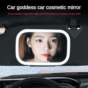 Car Sun Visor LED Makeup Mirror – Clip-On Portable Vanity 3 Light Modes USB Rechargeable HD Touch Control