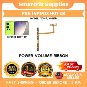 For Infinix Hot 12 X6817 X6817B Power On Off Volume Ribbon Flex Volume Button