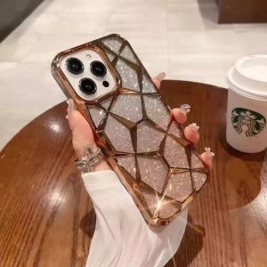 Case Glitter Luxury Quicksand Crystal Chrome 2 In 1 Compatible Iphone 7 8 7+ X Xs Xr 11 12 13 14 15 16 Pro Plus Promax