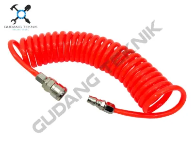 (XENON) Selang Angin Spiral PE 8x5mm 4M 6M 9M 12M 15M XENON / Selang Recoil Rekoil PU 4 6 9 12 15 Meter Selang Kompresor XENON