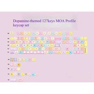Dopamine-themed 127keys MOA height PBT keycap set for mx switch mechanical keyboard