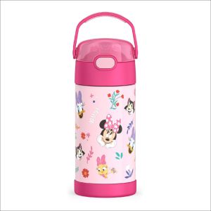 Thermos Funtainer 12 Ounce Disney Minnie Mouse Stainless Steel Vacuum Insulated Kids Straw Water Bottle