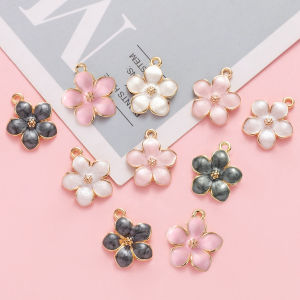 30pcs Aksesoris Sakura Charm Enamel Epoxy Liontin Kalung Gelang Pendant Aksesoris Handmade Diy Untuk Aksesoris Kalung