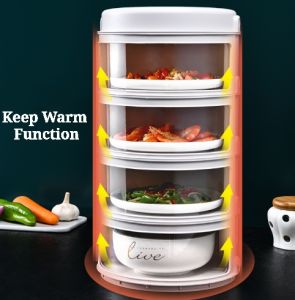 Food cover Transparent Stackable Food Insulation Cover Dustproof Home Kitchen Refrigerator Dish Cover Stack Tudung Saji