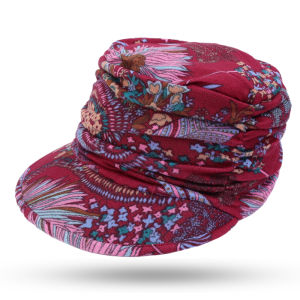 หมวกกันลม Sablon Bunga สั้นกว้างหมวกแก๊ปชาติพันธุ์พับได้มีจีบย้อนยุคหมวกโดมอัดพลีทประจำวันของผู้หญิงอบอุ่นกลางแจ้งฤดูหนาว5สี