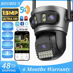 REOBIUX 15MP 5G WiFi IP Camera With 3 Lens & 3 Screens Ai Auto Tacking Video Security Camera Outdoor Surveillance CCTV Camera O-Kam Pro APP