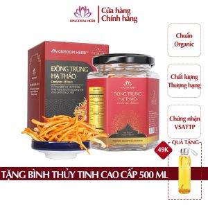 Đông trùng hạ thảo Kingdom Herb chính hãng hữu cơ hộp 10g nấm đông trùng hạ thảo sấy thăng hoa thượng hạng