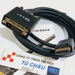 Cáp DisplayPort ra DVI dài 1.8M (DP to DVI Cable) / Chuẩn DVI-D (Chân Kim 24 - 1)