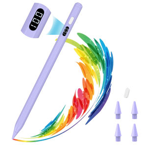 MoKo Stylus Pen for iPad 2018-2025 USB-C Fast Charging Pencil with LED Power Display Tilt Sensitivity for Apple iPad A16/11/10/9/8/7/6 Air 7/6/5/4/3/M3/M2 Pro 13"/12.9"/11"/M4 Mini 7/6/5
