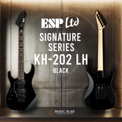 ESP LTD KH-202 Kirk Hammett Signature Left Handed Electric Guitar - Black (KH202LH)