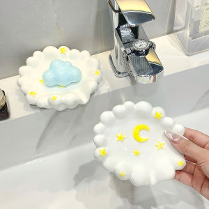 Creative Ceramic Soap Box Light luxury Star Moon Pattern Soap Dishes Home Bathroom Kitchen Supplies Bathroom storage rack 1Pc