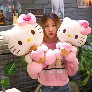 SUPERRR Accompany Toy Birthday Gift Push Pillow Room Decor Kids Toy Sofa Cushion Kitty Stuffed Toy Anime Periphery Kitty Plush Toy Plush Doll