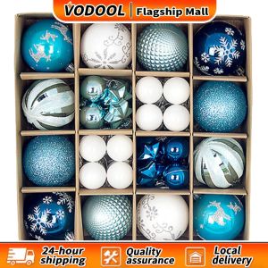 Holiday Decor 44Pcs Christmas Balls in Red Green Gold for Festive Tree Decoration and Party Decor