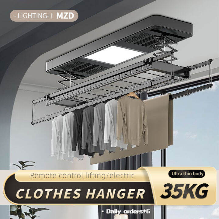 MZD Minimalist Modern Electric Clothes Hanger Remote Control Lifting ...