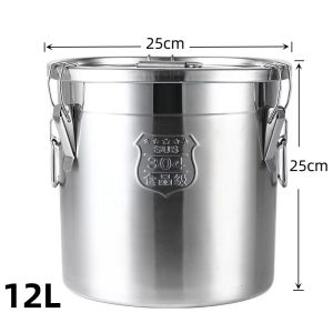 Food containers storage large capacity rice bucket insulation commercial stall outdoor 304 stainless steel metal