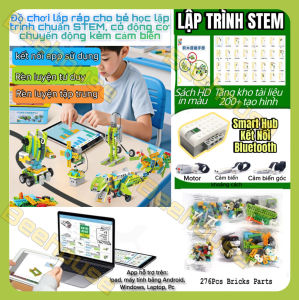 BỘ LẬP TRÌNH WEDO 2.0 CHUÂN STEM KÈM CẢM BIẾN MÔ HÌNH động cơ-KÈM THÙNG NHỰA- Đồ Chơi Giáo Dục Education - Đồ Chơi lắp ráp kỹ thuật - Kỹ sư cơ khí - lắp ghép động cơ robot điều khiển đồ chơi xếp hình bé trai đồ chơi học tập cho bé
