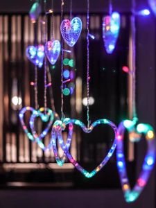 Led star lights curtain lights fairy lights waterfall lights flashing lights string lights all over the sky outdoor girls room decoration lights Love curtain lamp
