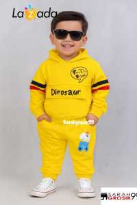 Setelan Anak Laki Laki 1 - 6 Tahun Set Baju Hoodie Dino Anak Terbaru