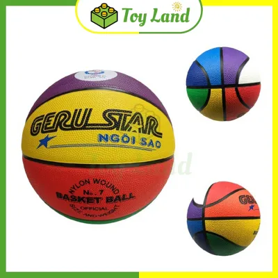 [Geru Star] Bóng Rổ Cao Su 8 Màu Banh Size Số 5 6 7 Chính Hãng 100% Đồ Chơi Thể Thao Phụ Kiện Trẻ Em
