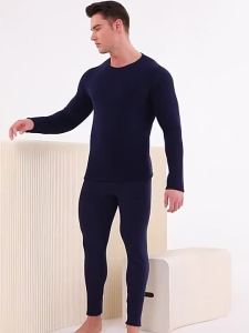 【Ship in 24H】High Neck Warm Underwear Men Thermal Wear Set Berber Fleece Thickened Long John Round Neck Heat Tech Inner Wear Plus Size Autumn Winter Cashmere Thermal Inner wear 保暖内衣