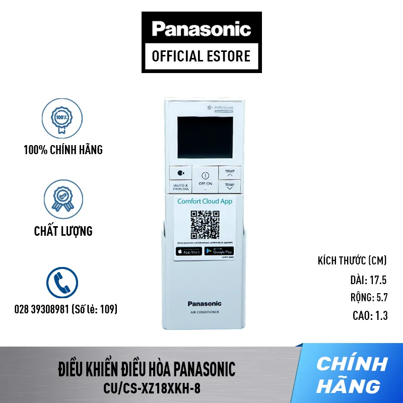Điều khiển điều hòa Panasonic Model CS-XZ9XKH-8 CS-XZ12XKH-8 CS
