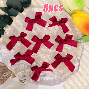 8PCS Pink Ribbon Bow Small Hair Clip Ins Sweet Cute Bangs Clip for Girls Daily BB Hairpin Hair Accessories